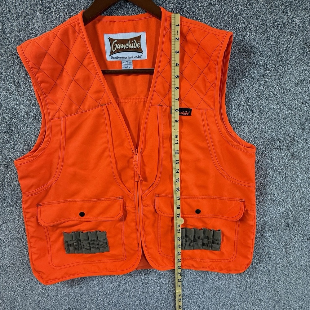 Gamehide Hunting Vest Adult Large Blaze Orange Shell Holder Zip Front Men - Picture 14 of 14